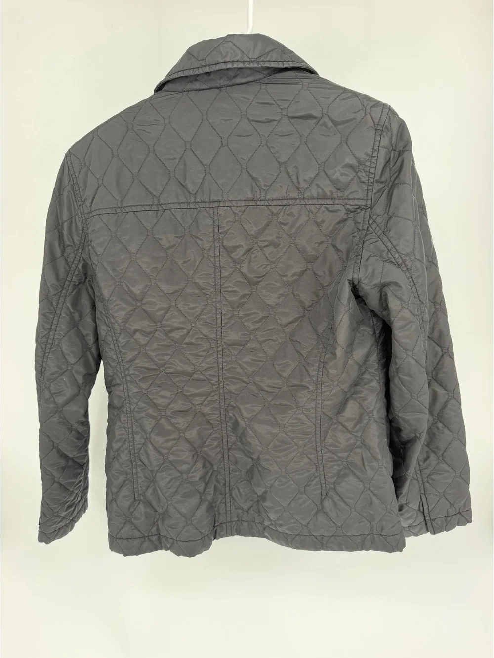 Anne Klein Quilted Black Coat Medium